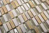 Handmuster Mosaikfliese Fliesenspiegel Transluzent beige Stbchen Glasmosaik Crystal Stein beige MOS87-1412_m