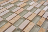 Handmuster Mosaikfliese Fliesenspiegel Transluzent beige Stbchen Glasmosaik Crystal Stein beige MOS87-1412_m