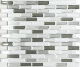 Handmuster Mosaikfliese Fliesenspiegel selbstklebend Vinyl Folie Vinyl silber wei Vinyl Grey silber oblong 4er Pack MOSVinyl-24086_m