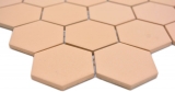 Handmuster Keramik Mosaik Hexagon ockerorange R10B Duschtasse Bodenfliese Mosaikfliese  Kche Bad Boden MOS11H-0808-R10_m