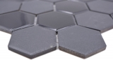 Handmuster Keramik Mosaik Hexagon schwarz glnzend R10B Duschtasse Bodenfliese Mosaikfliese  Kche Bad Boden MOS11H-0311-R10_m