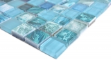 Handmuster Quadrat Crystal mix greenblue/ocean Mosaikfliese Wand Fliesenspiegel Kche Dusche Bad