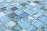 Handmuster Quadrat Crystal mix greenblue/ocean Mosaikfliese Wand Fliesenspiegel Kche Dusche Bad